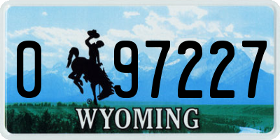 WY license plate 097227