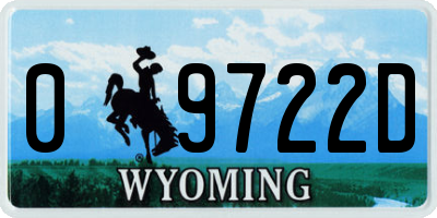 WY license plate 09722D
