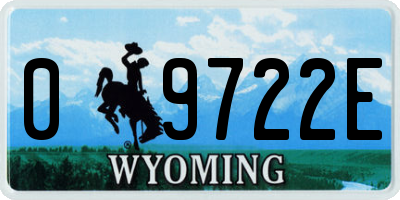 WY license plate 09722E