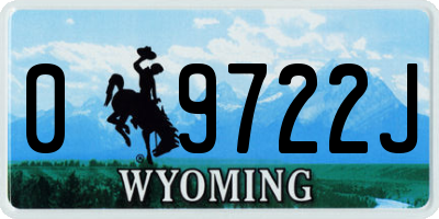 WY license plate 09722J