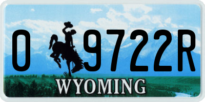 WY license plate 09722R
