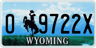 WY license plate 09722X