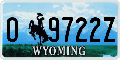 WY license plate 09722Z