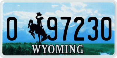 WY license plate 097230