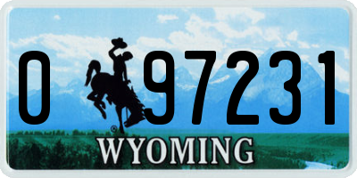 WY license plate 097231