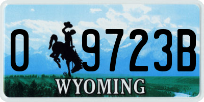 WY license plate 09723B