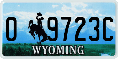 WY license plate 09723C