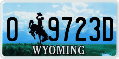 WY license plate 09723D