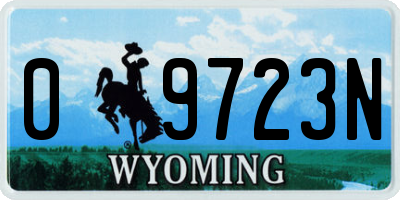 WY license plate 09723N