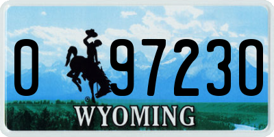 WY license plate 09723O