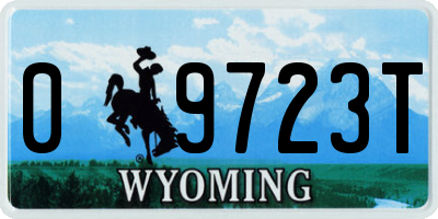 WY license plate 09723T