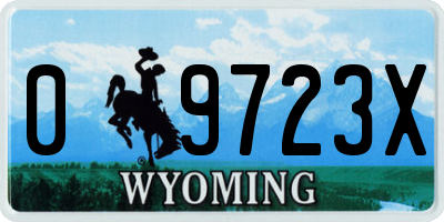 WY license plate 09723X