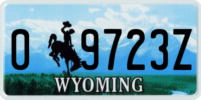 WY license plate 09723Z