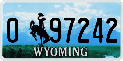 WY license plate 097242