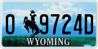 WY license plate 09724D