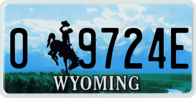 WY license plate 09724E