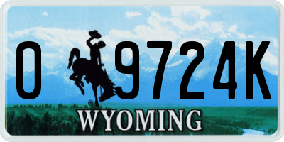 WY license plate 09724K
