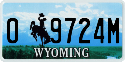 WY license plate 09724M