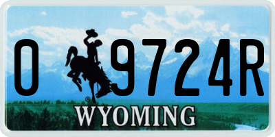 WY license plate 09724R