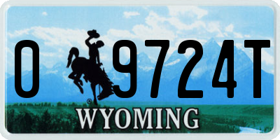WY license plate 09724T