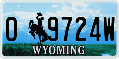 WY license plate 09724W