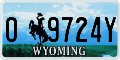 WY license plate 09724Y