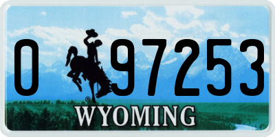 WY license plate 097253