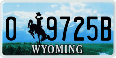 WY license plate 09725B