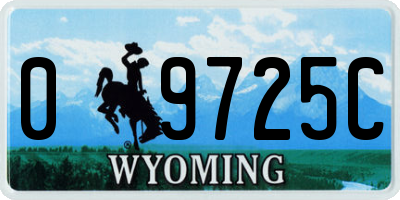 WY license plate 09725C