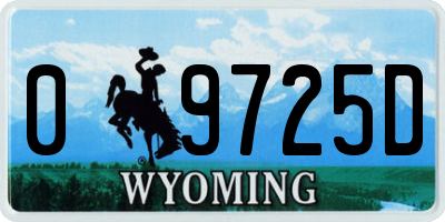 WY license plate 09725D
