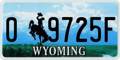 WY license plate 09725F