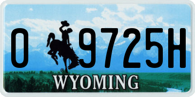 WY license plate 09725H