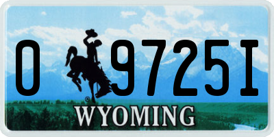 WY license plate 09725I
