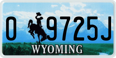 WY license plate 09725J