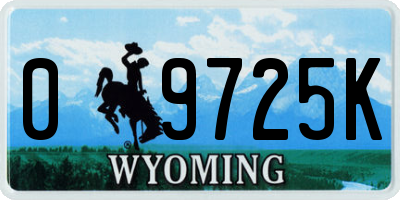 WY license plate 09725K