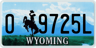 WY license plate 09725L