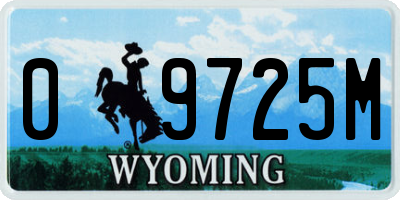 WY license plate 09725M