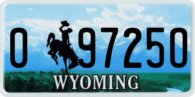 WY license plate 09725O