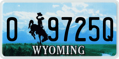 WY license plate 09725Q