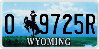 WY license plate 09725R