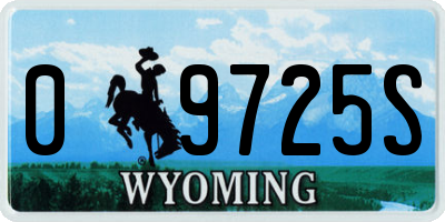 WY license plate 09725S