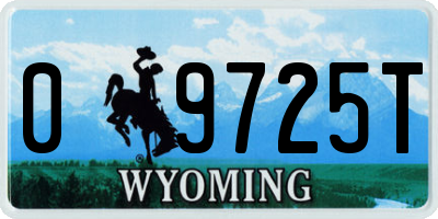 WY license plate 09725T