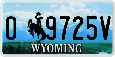 WY license plate 09725V
