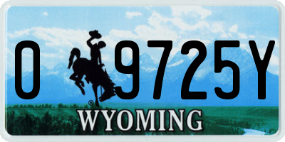 WY license plate 09725Y
