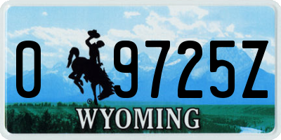 WY license plate 09725Z