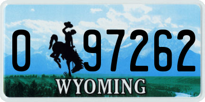 WY license plate 097262