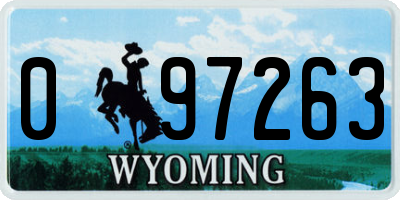 WY license plate 097263