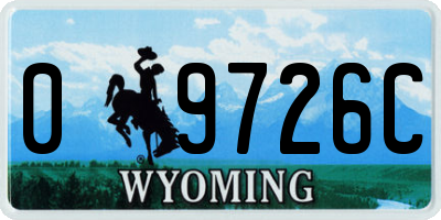 WY license plate 09726C