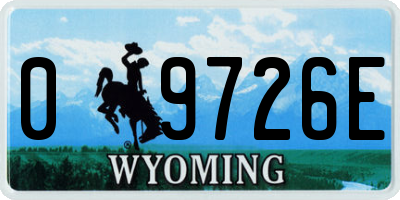 WY license plate 09726E