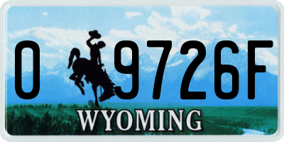 WY license plate 09726F